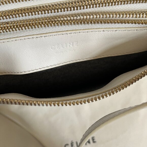 Céline Large Trio Crossbody Bag in White Lambskin - Picture 13 of 16